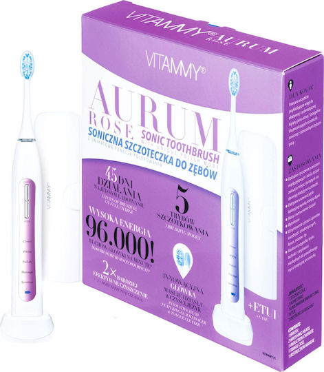 Vitammy Water Flosser Batteriebetrieben mit Drucksensor und Reisetasche Rosa