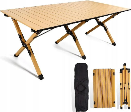 Table Steel for Camping Foldable 120x90x45cm Black