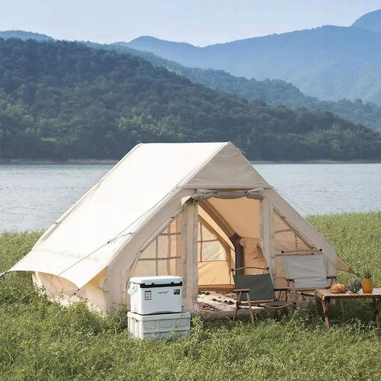 Tabelul Oțel pentru Camping Pliabil 120x90x45cm Maro