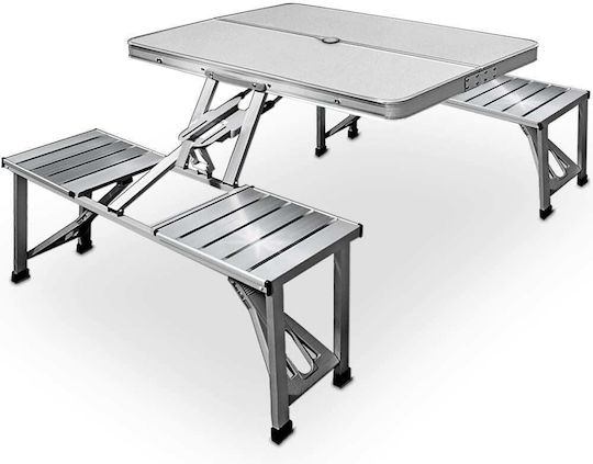 Casaria Aluminum Folding Picnic Table Bench in Case 88x36x11cm