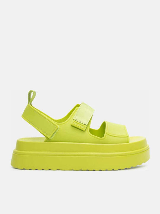 Sandale Casual Damă Flatforme Verzi