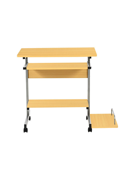 Computer Office Veronce Wooden Natural with Metal Legs 89x47x71cm