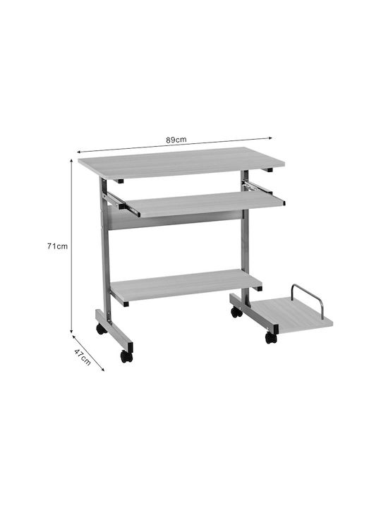 Computer Office Veronce Wooden Natural with Metal Legs 89x47x71cm
