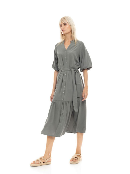 Pink Label Feminin Lung Rochie de Plajă Oil Green