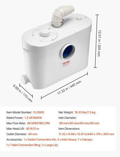 Vevor Electric Surface Water Pump 1.2hp