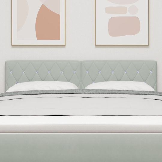 vidaXL Hölzernes Kopfstütze für Betten Offenes Grau 140x88cm