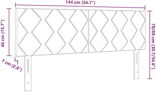 vidaXL Tăblie De Pat Din Țesătură Albastru Închis 144x88cm