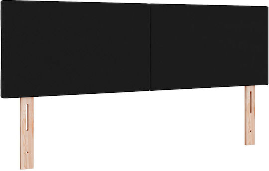 vidaXL Табла За Легло Дървено Черно 160x88см