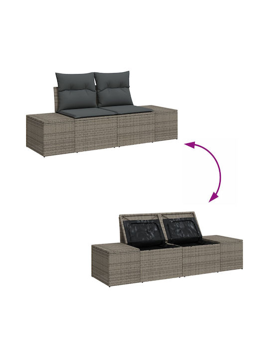 Corner Outdoor Sofa Rattan with Cushions 55x55x85cm
