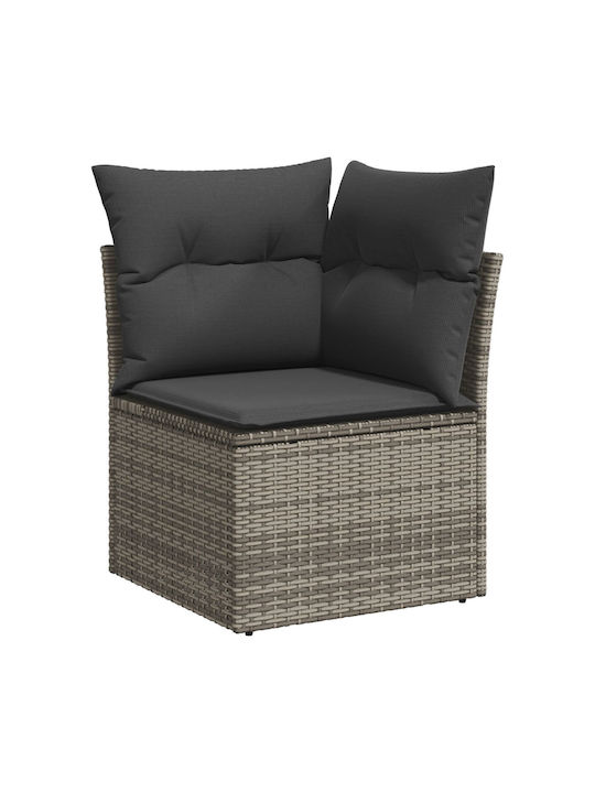 Corner Outdoor Sofa Rattan with Cushions 55x55x85cm
