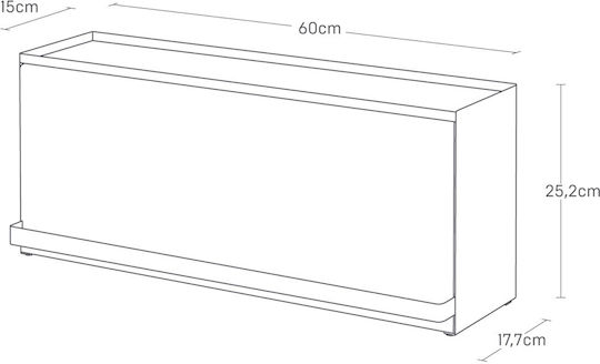 Yamazaki Suport De Masă Din Plastic 60x17.7x25.2cm Albă