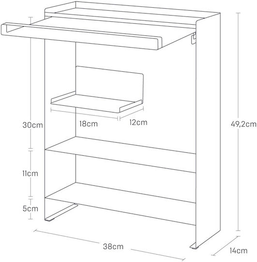 Yamazaki Настолна Метална Стойка 38x16.3x49.2см Бяла