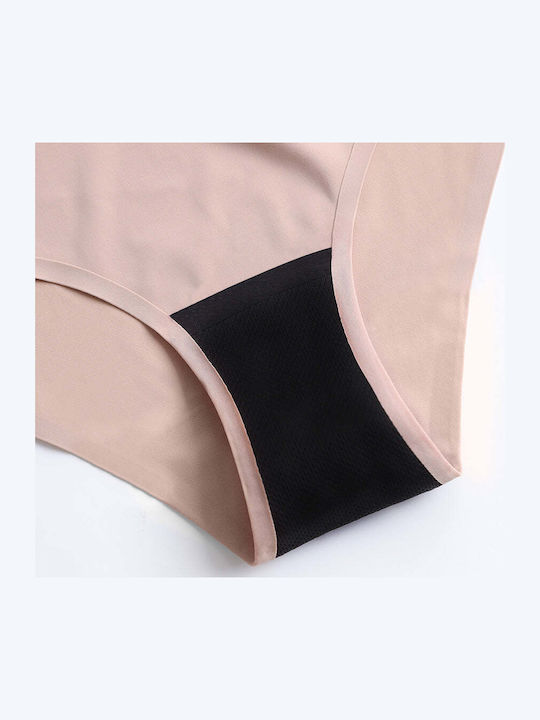 Damen-Slip Menstruell Nahtlos Beige