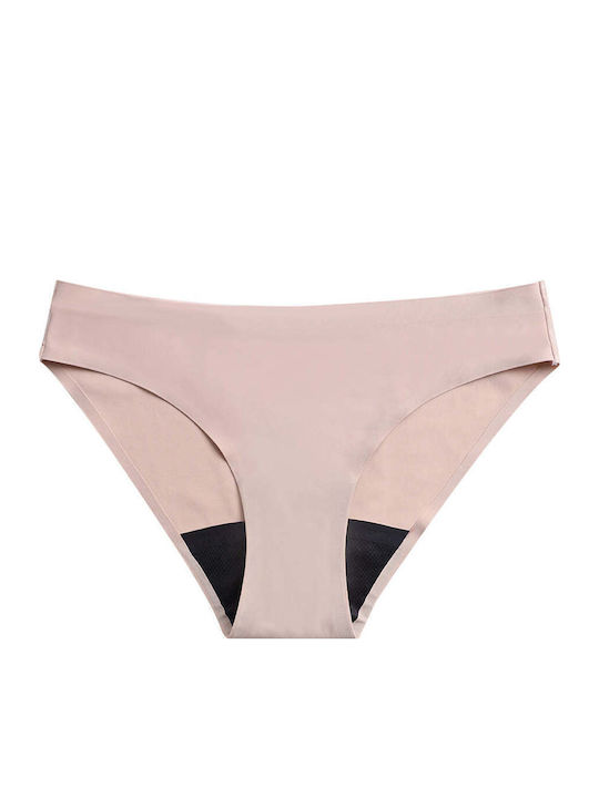 Damen-Slip Menstruell Nahtlos Beige
