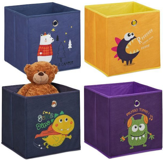 Relaxdays Plastic Cutie de Depozitare cu Capac Multicolor 30x30x30cm 4buc