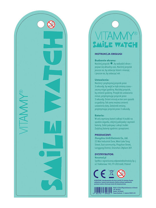 Vitammy Kinder-Digitaluhr mit Silikonarmband Türkis