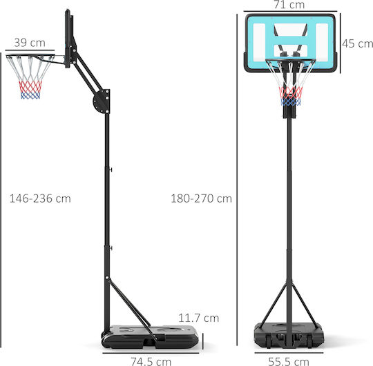 Sportnow Basketball Hoop with Stand and Adjustable Height