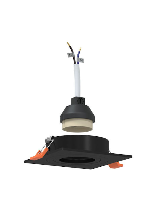 vidaXL Quadratischer Metallischer Deckenstrahler mit Eingebauter LED und Warmweißem Licht Schwarz 9,1x9,1cm 6Stück