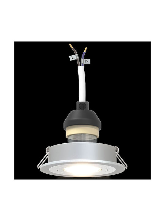 vidaXL Round Metallic Ceiling Spot with Built-in LED and Warm White Light White 91x91cm 6pcs