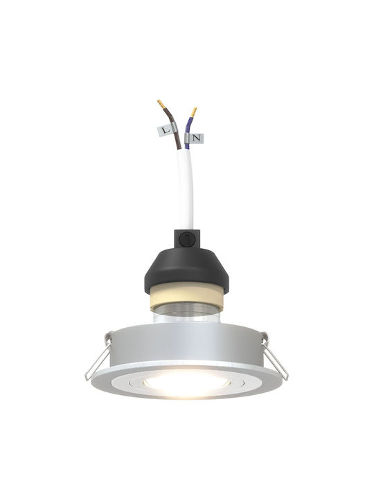 vidaXL Round Metallic Ceiling Spot with Built-in LED and Warm White Light White 91x91cm 6pcs