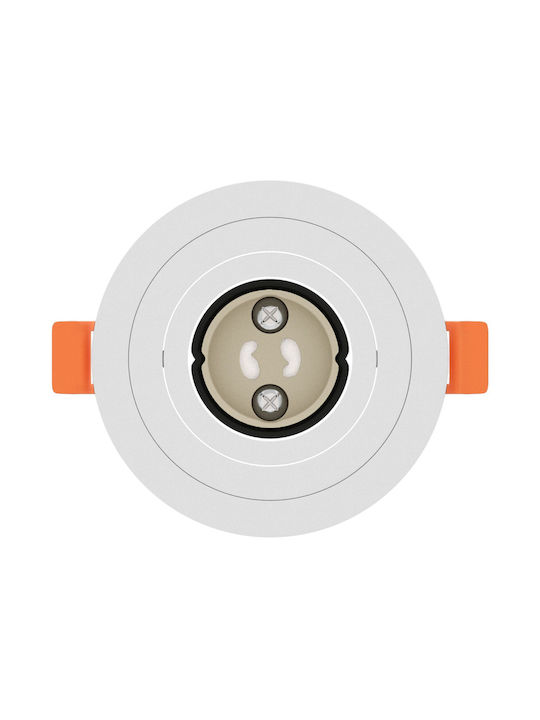 vidaXL Round Metallic Ceiling Spot with Built-in LED and Warm White Light White 9.1x9.1cm