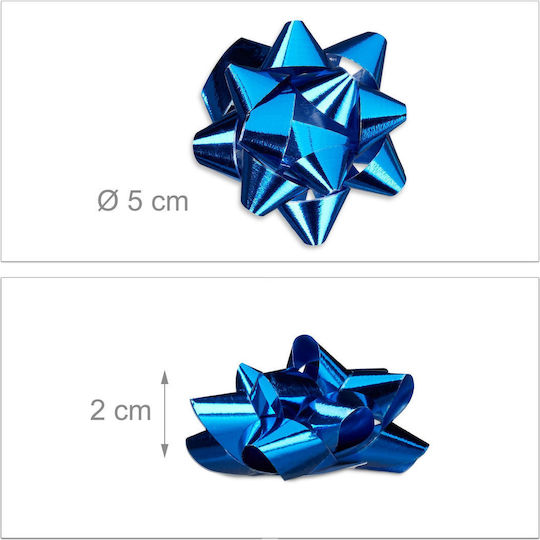 Relaxdays Weihnachtlich Geschenkverpackung Blau 2x5cm. 100Stück