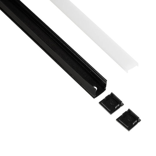 GloboStar Set 5pcs Aluminum Profile for LED Strips with Opal Cover
