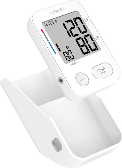 Tensiometru electronic de braț Vitammy Next 3, port USB, detectare mișcare corporală, memorie pentru 2 utilizatori, manșetă mărime 22-40 cm, alb