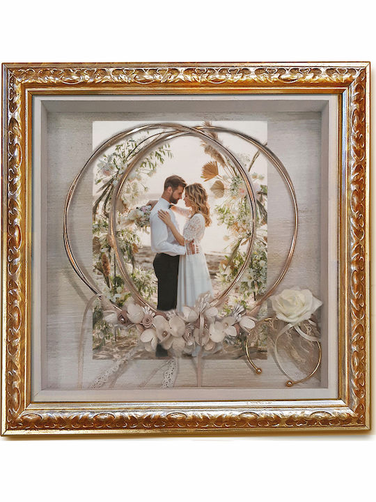 Tablo Luxus Goldene Hochzeitskronenbox 30x30 cm 3 cm Tiefe