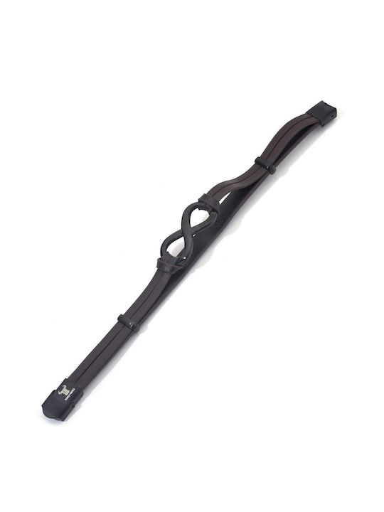 Toro Nero Brățară Pentru Bărbați Cu Design Simbol Infinit Din Piele 21cm