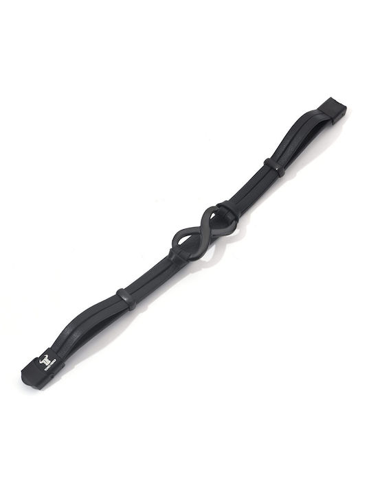 Toro Nero Brățară Pentru Bărbați Cu Design Simbol Infinit Din Piele 21cm