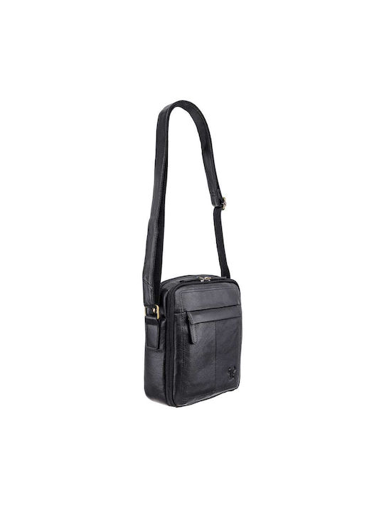 Piele Geantă pentru bărbați Umăr / Crossbody Neagră