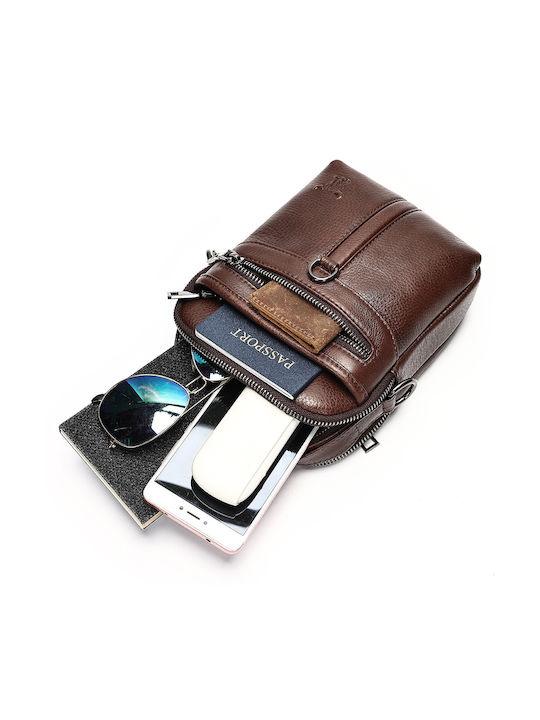 Piele Geantă pentru bărbați De umăr / tip crossbody Maro