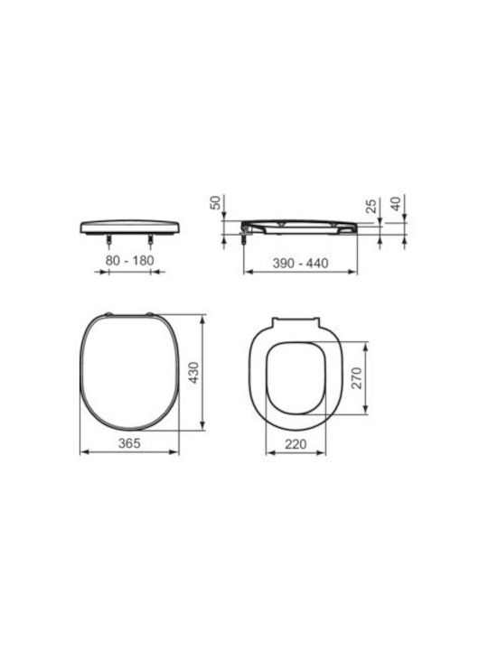 Bodenstehende Toilettenschüssel ohne Spülkastenabdeckung Ideal Standard Connect E823101+e712801 Weiß Glänzend