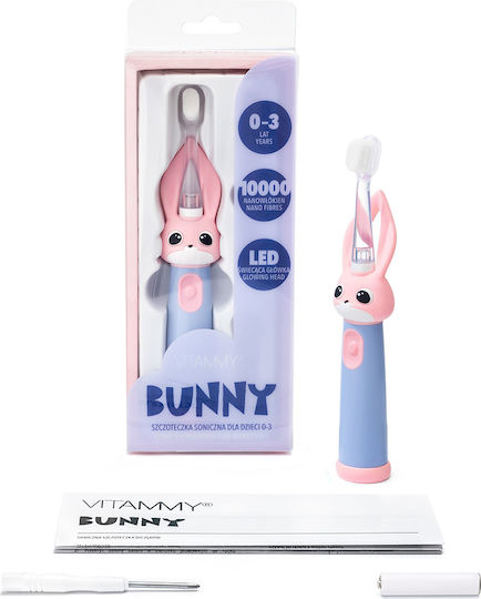 Vitammy Bunny Periuță Electrică De Dinți Pentru Copii Pentru 0luni+ Roz