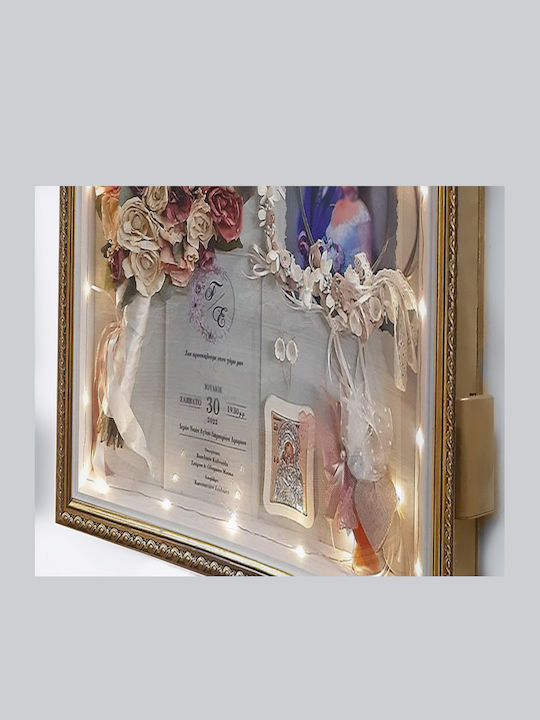 Large Luxury Gold Wedding Crown Case with Lighting 40x50x4cm Wall-mounted