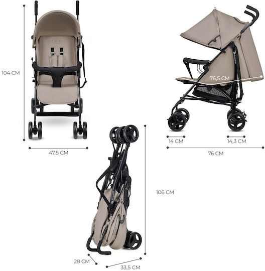 Kinderkraft Tik Umbrella Stroller Suitable from 6+ Months Stone Beige 6.5kg