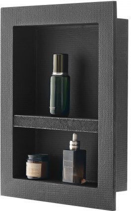 Vevor An der Wand montiert Badezimmerregal Kunststoff 40.6x50.8x10.2cm Schwarz