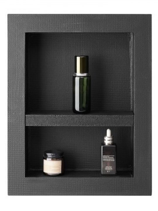 Vevor Wall Mounted Bathroom Shelf Plastic 40.6x50.8x10.2cm Black