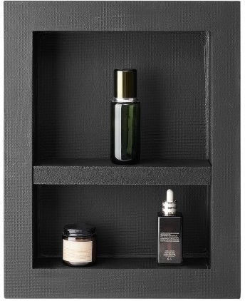 Vevor An der Wand montiert Badezimmerregal Kunststoff 40.6x50.8x10.2cm Schwarz