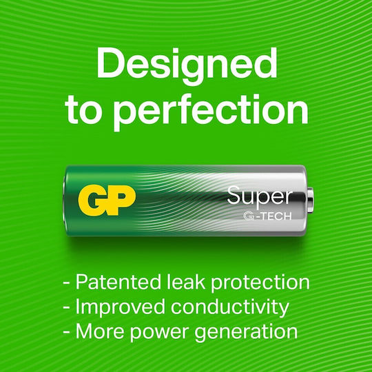 GP Batteries Super Αλκαλικές Μπαταρίες AA 1.5V 12τμχ