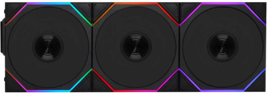 Lian Li UNI FAN TL Wireless LCD Reverse Blade Вентилатор за кутия 120mm (1900rpm / 54.3cfm) с ARGB осветление 3 броя