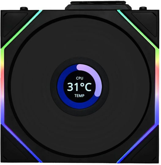 Lian Li UNI FAN TL Wireless LCD Reverse Blade Вентилатор за кутия 120mm (1900rpm / 54.3cfm) с ARGB осветление 3 броя