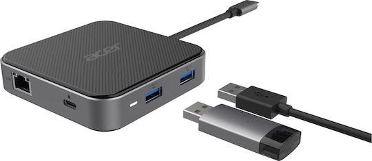 Acer USB-C Docking Station mit HDMI/DisplayPort 4K PD Ethernet Gray (HP.DSCAB.013)