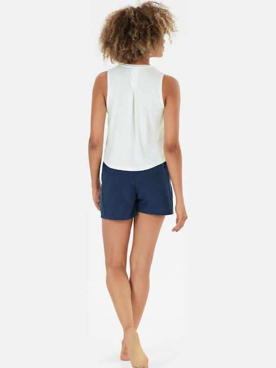 Γυναικείο Αθλητικό Crop Top Αμάνικο White