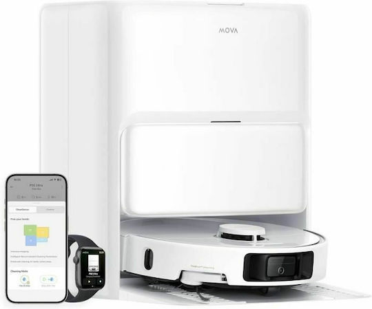 Mova P50 Ultra Roboter-Staubsauger mit Laser-Kartierung und Saugkraft 19000Pa Weiß