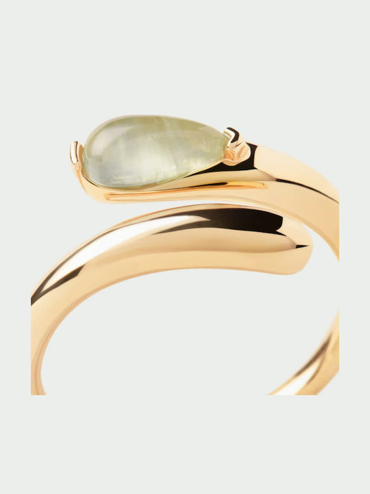 P D Paola Ring with Stones made of Silver Gold Plated