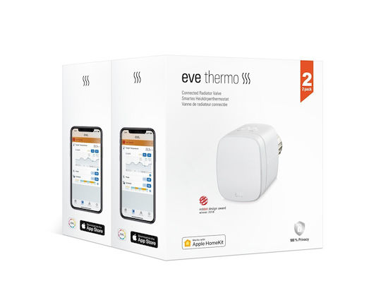 Eve Thermo Smart Thermostat-Ventil 2er-Pack 2020 Homekit Heim Küche