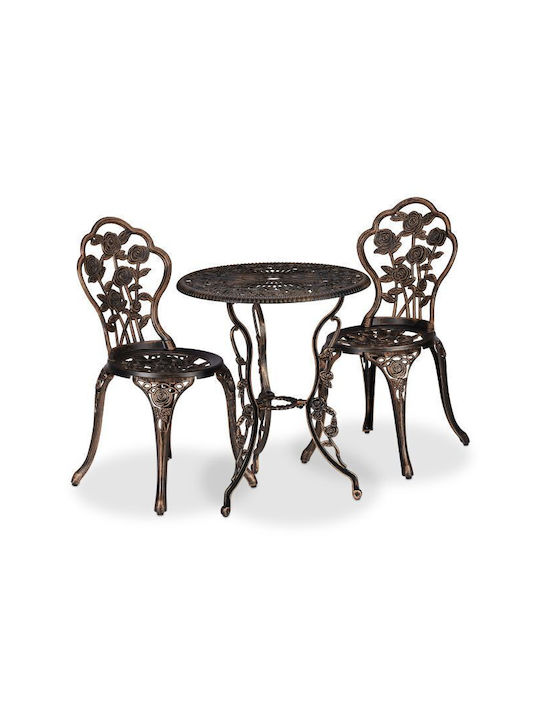 Set Sala De Mese Pentru Spații Exterioare Mici 3 Piese Bronz
