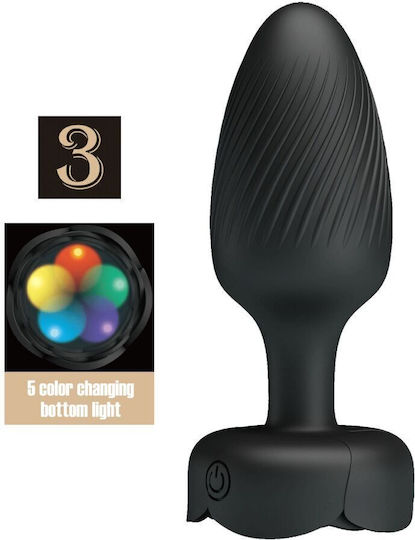 Pretty Love Vibrating Butt Plug Πρωκτική Σφήνα με Δόνηση Μαύρη